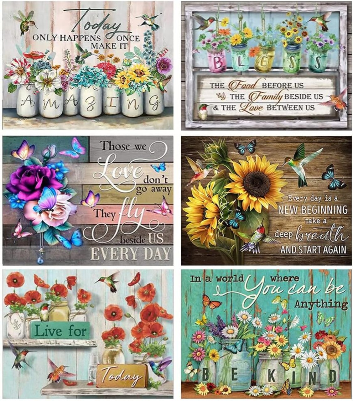 6 Pack Diamond Painting Kits for Adults - Diamond Art Packs Kits for Adults Beginner, DIY Full Drill Diamond Dots Paintings with Diamonds Sets Gem Art and Crafts for Adults Wall Decor 11.8x15.7inch